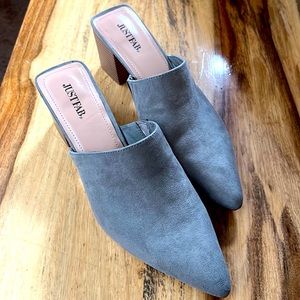 Grey mules. Very cute and comfortable!!